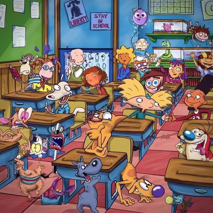 Not all of these are 90s cartoons, but what a great flashback picture! -  
