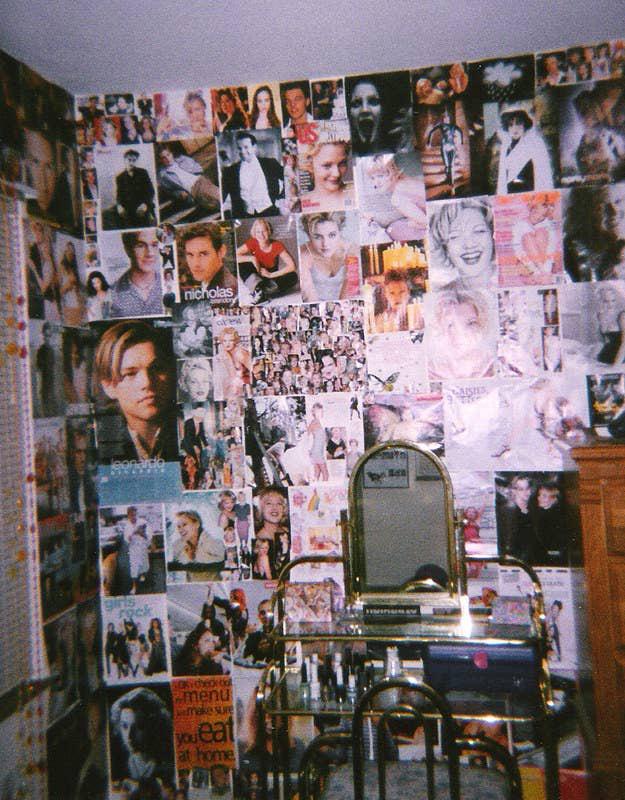 DIY poster wall of the 90s. Anyone else plaster their room with posters