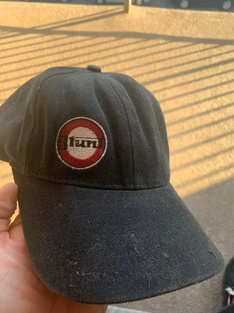 This is the hat used to wear backwards back in the 90s. It has another logo on the back (front) for wearing it backwards. 35 This is the hat used to wear backwards back in the 90s. It has another logo on the back (front) for wearing it backwards. 35
