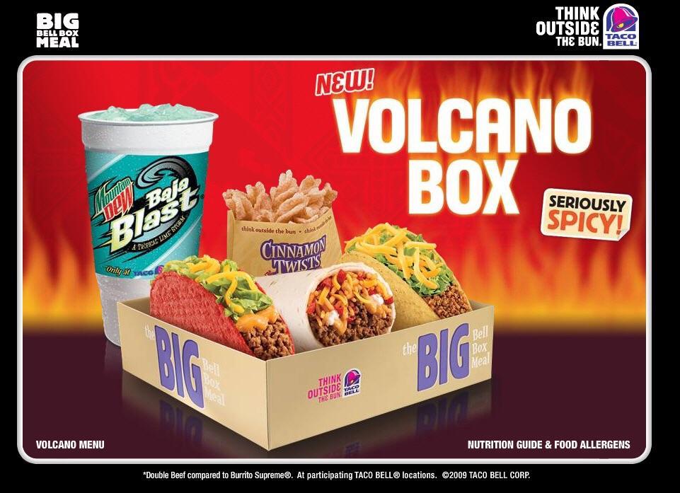 taco bell volcano box