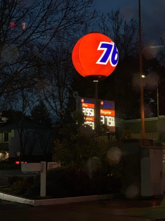 76 rotating sign