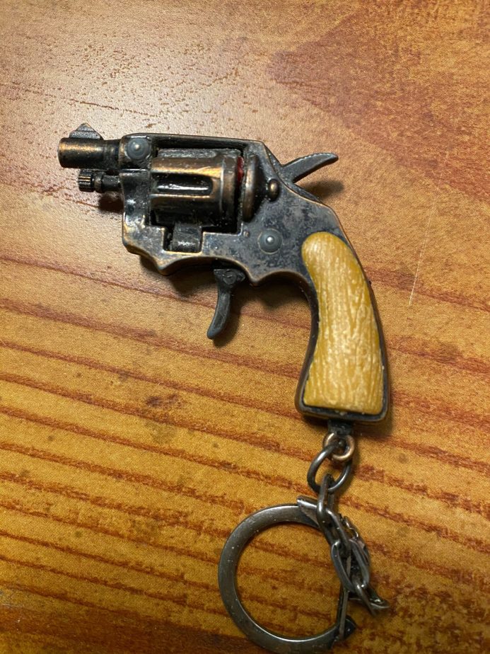 Cap gun keychains from the 25 cent egg machines