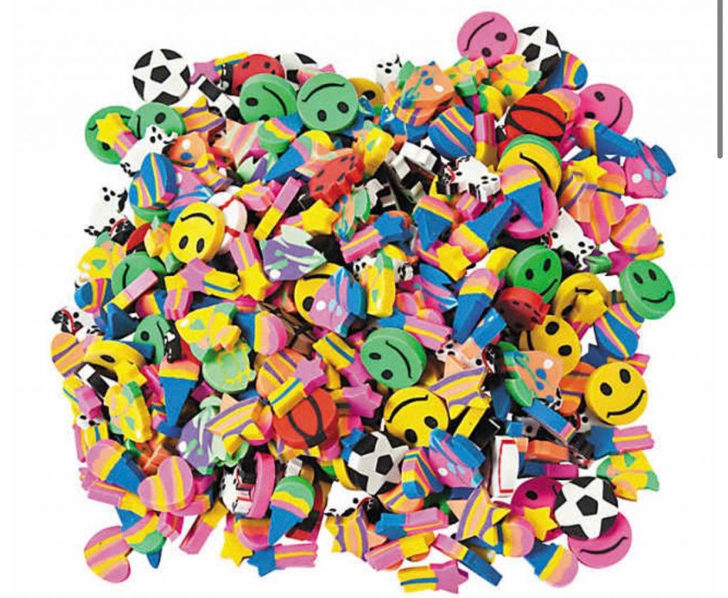 Those scented gummy bear erasers from the book fair. 90kids