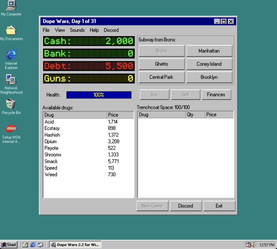 Remember Dope Wars? Reliving the Risky Business on Windows 98 1 Remember Dope Wars? Reliving the Risky Business on Windows 98 1