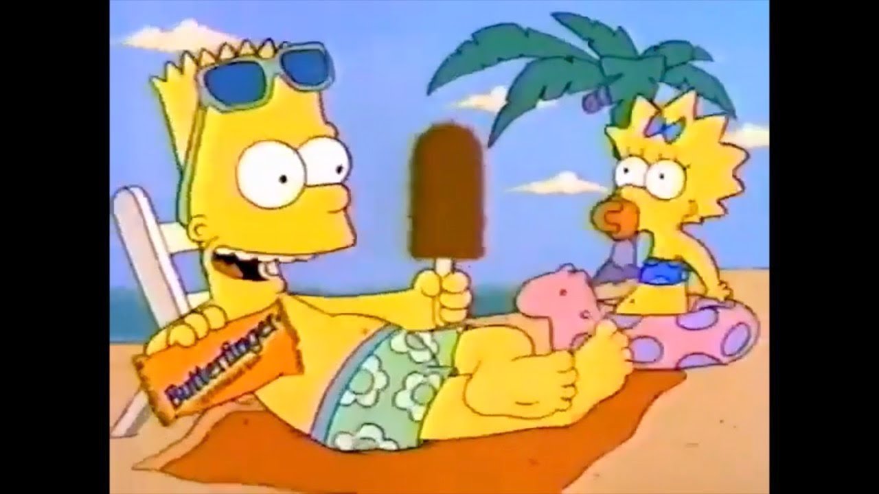 Classic The Simpsons/Butterfinger commercial from 1991.